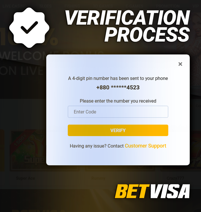 Identity verification in BetVisa account - how to verify account