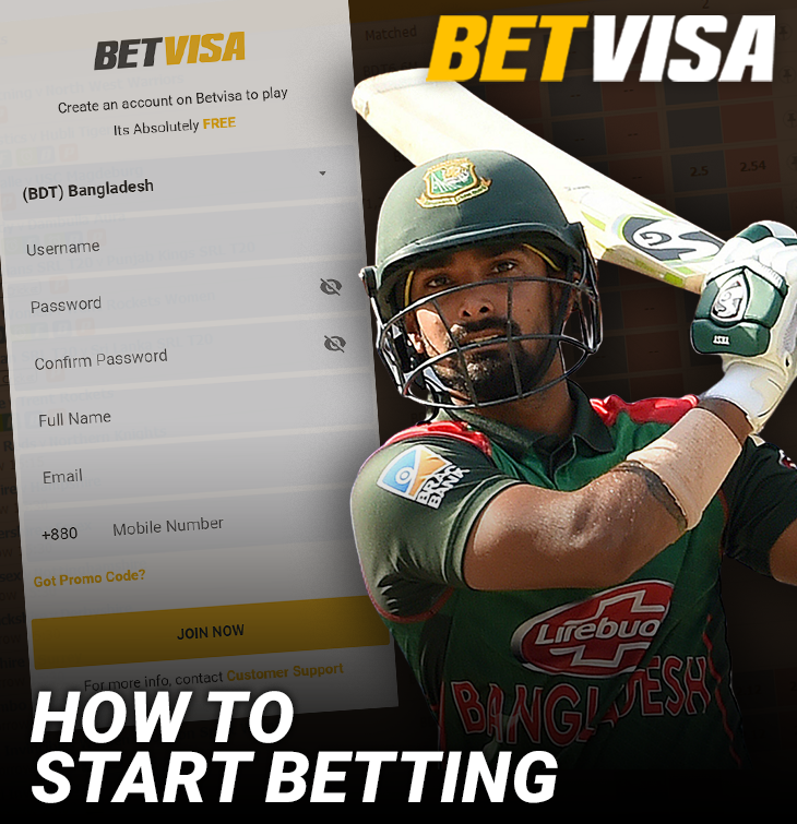 how to start betting in BetVisa app